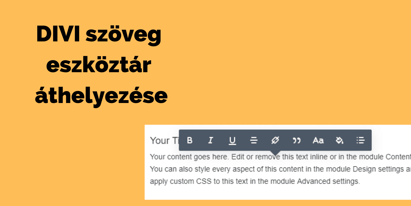 Divi szöveg eszköztár áthelyezése